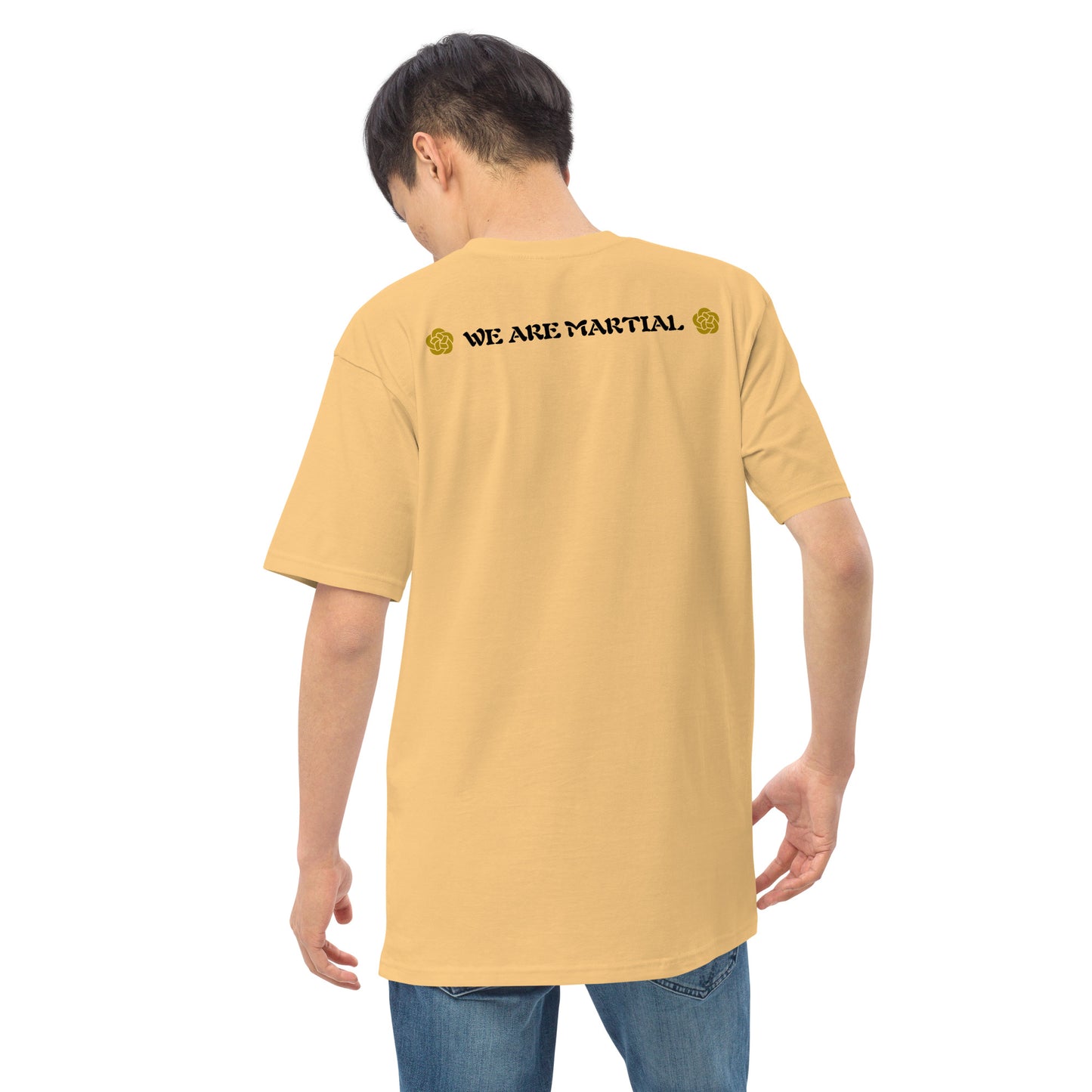 gold vintage t- shirt for men from back